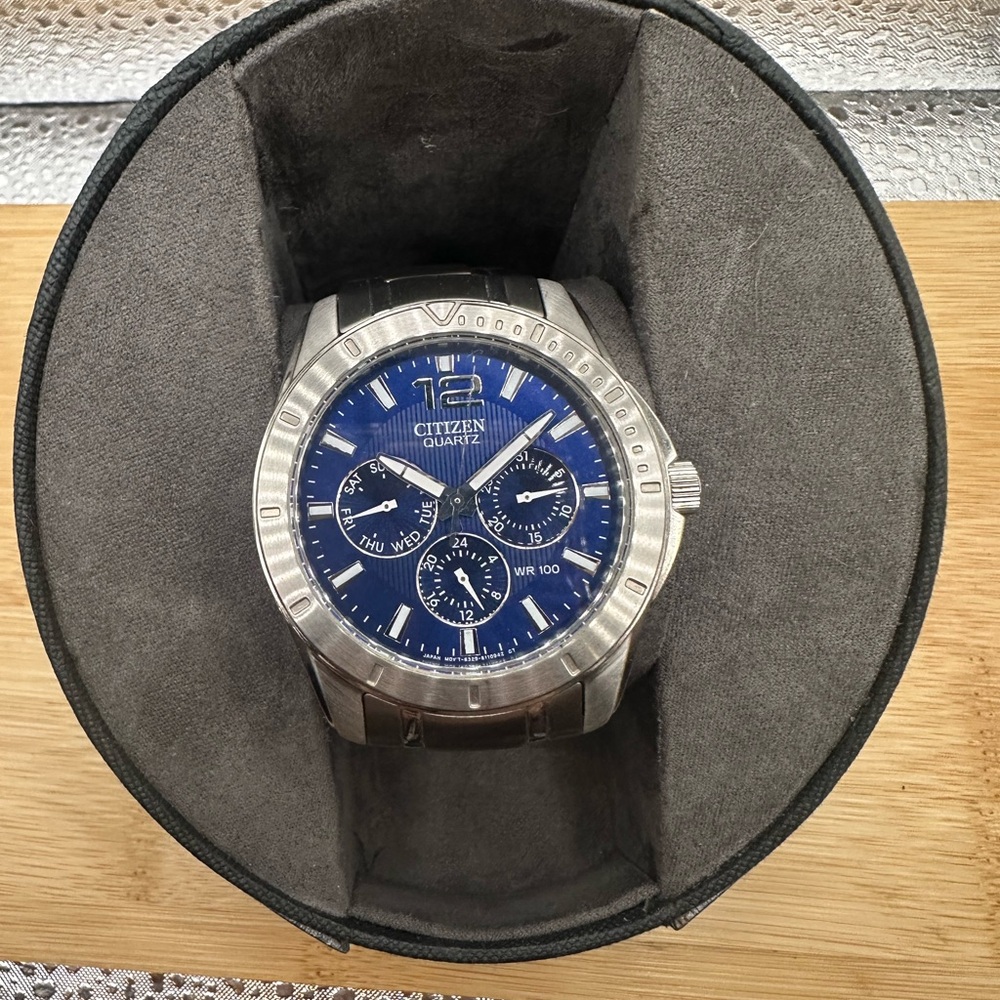 Citizen Men’s Blue and Silver Watch